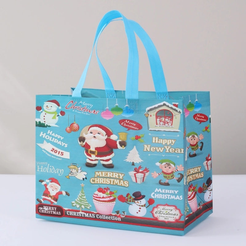 Christmas Cute Santa Claus and Christmas Tree Nonwoven Gift Bags for Party Festival|Holiday Party Supplies