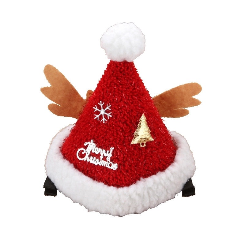 Cute Christmas Hat Plush Barrettes Duckbill Hair Clip Headdress for Dress Up | Hair Accessories