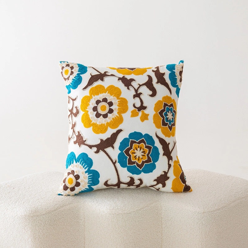 Elegant Minimalist Floral Cotton Pillow Covers for Couch and Sofa | Home Decor Bedding