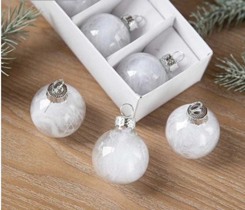 Christmas Clear Glass Ball Ornaments for Indoor Hanging Decor | Christmas Decorations