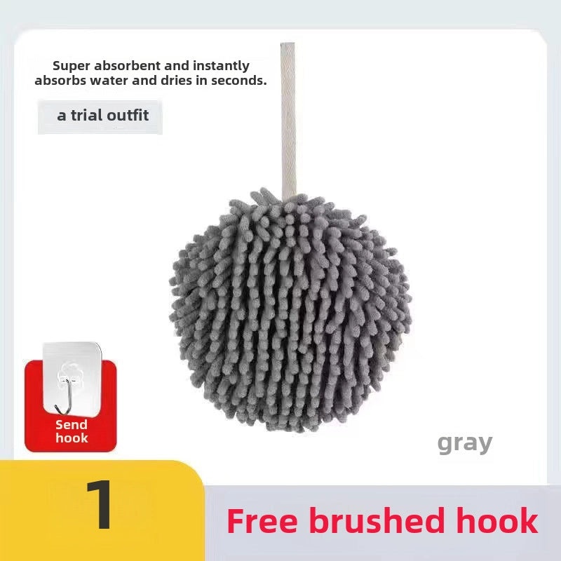 Quick-Dry Chenille Hand Towel Thickened Absorbent Kitchen Bathroom Hanging Cloth | Home & Kitchen Textiles