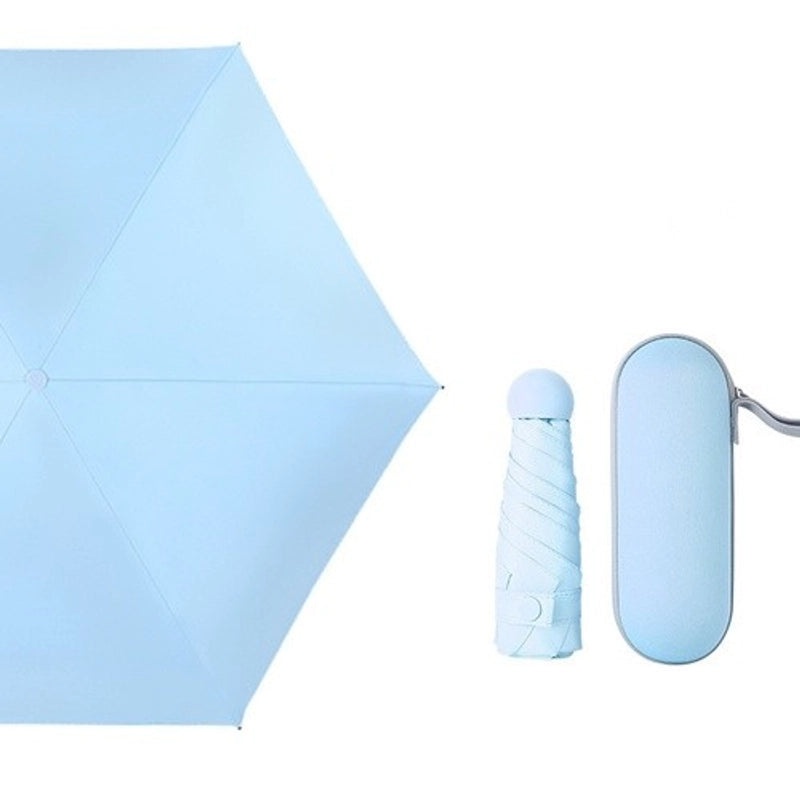 Mini Five-Fold Compact Umbrella | Portable Sun Shade Pocket Umbrella for Sun Protection with Custom Logo | Gifts & Promotional Products