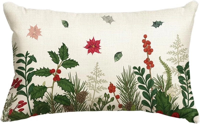 Christmas Holiday Linen Pillow Covers for Couch & Sofa | Home Decor