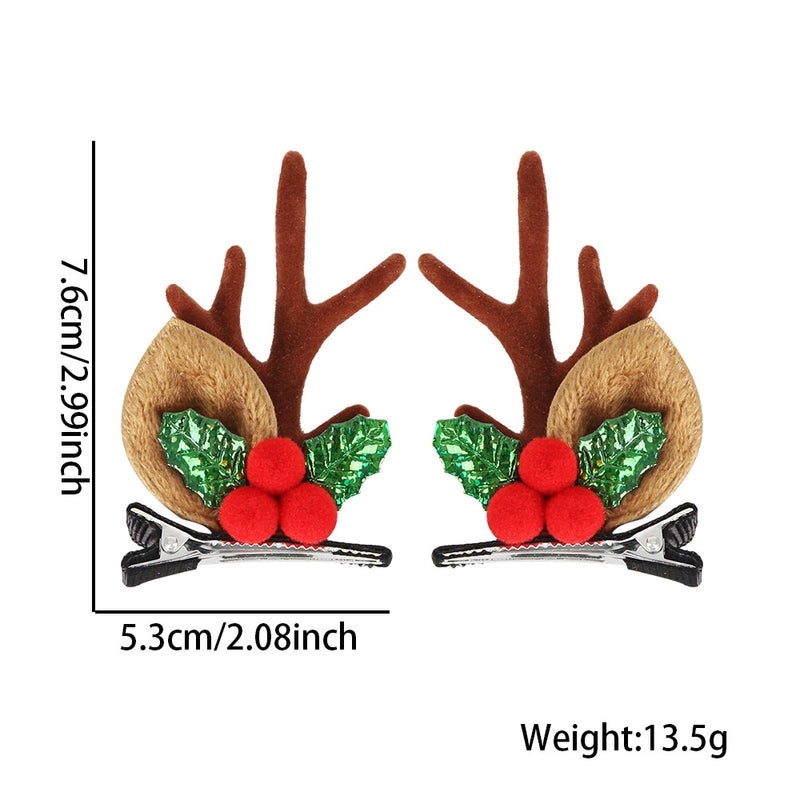 Festive Cartoon Reindeer Antler Hairpin Plastic Christmas Party Accessory|Holiday Party Accessories