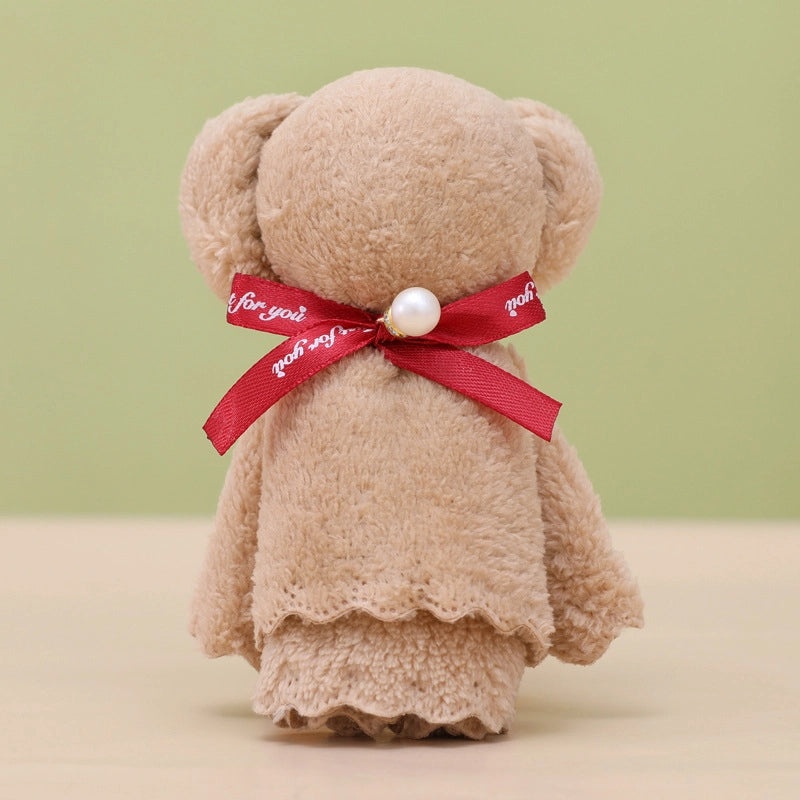 5 Pieces Coral Fleece Towels with Pineapple, Pearl, and Bear Designs 30x30cm | Gifts & Home Textiles