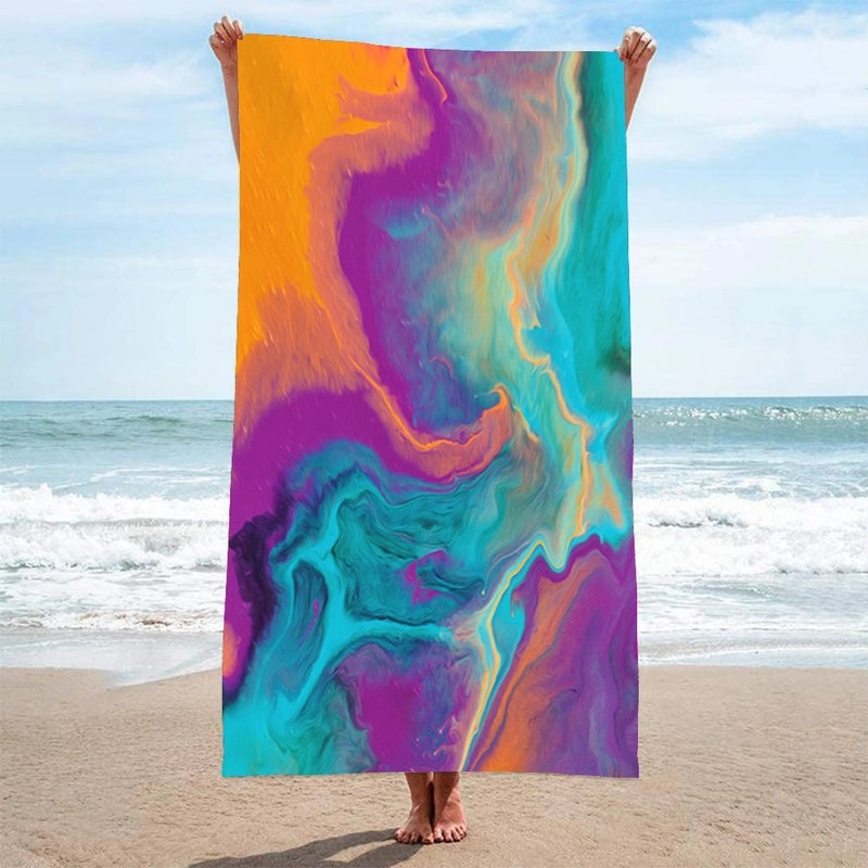 Custom Mermaid Tail Beach Towel Quick-Dry Absorbent Rectangular Round Bath Towel for Camping|Beach Towels