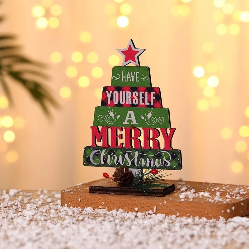 Christmas Tree Alphabet Desktop Ornament|Holiday Home Decor