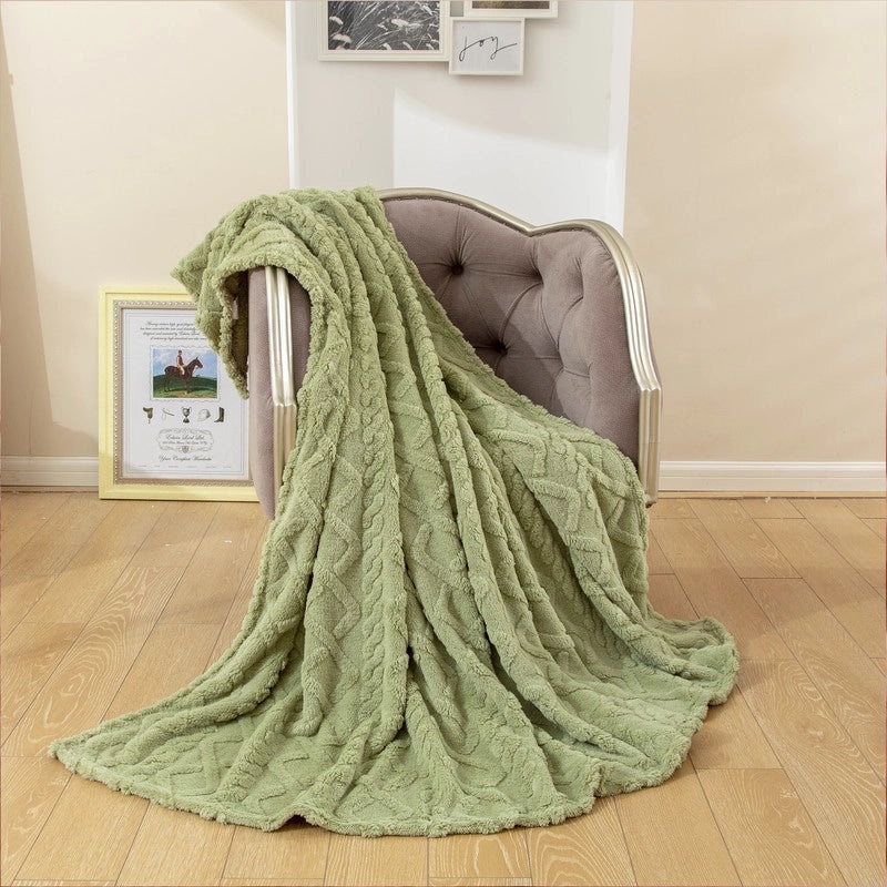 Cozy Solid Color Lambswool Fleece Blanket for All Seasons|Home Textiles & Bedding