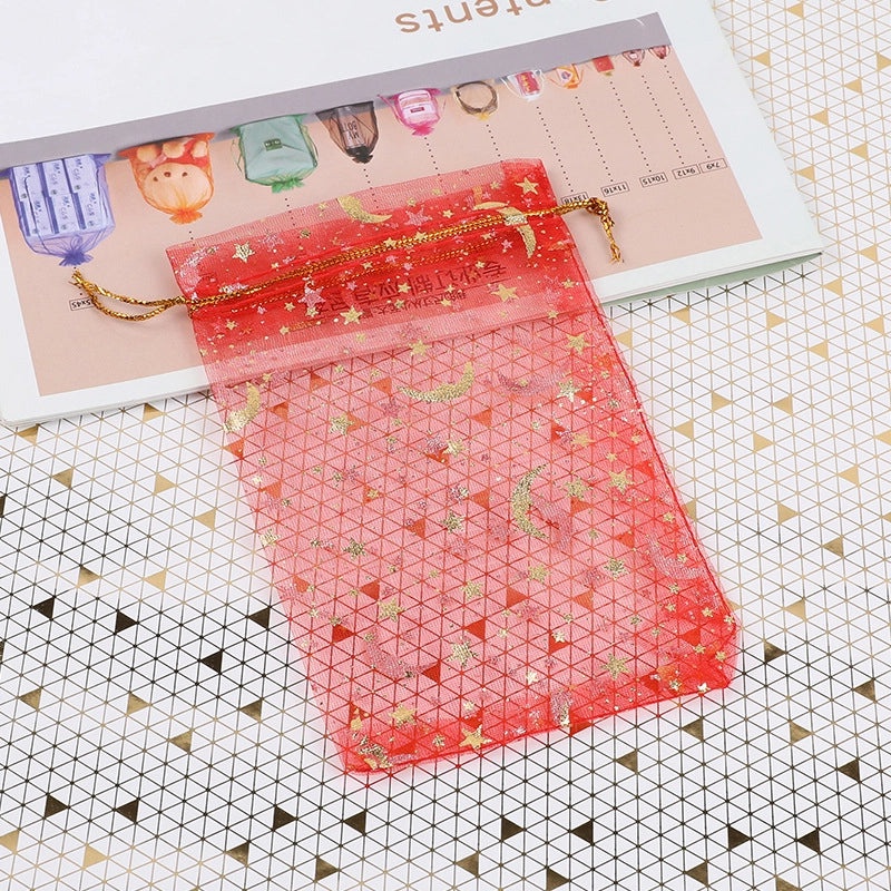 Elegant Star and Moon Organza Wrapping Bags for Daily Gifts|Gift Wrapping Supplies