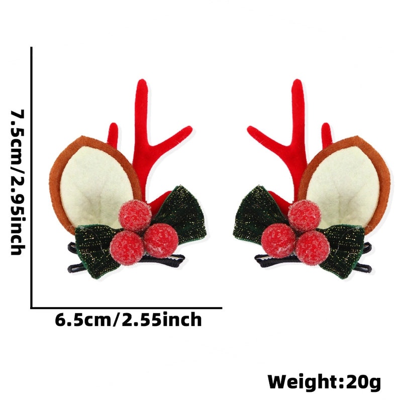 Festive Christmas Cartoon Antler Hairpin Cute Party Accessory for Holiday Celebrations|Holiday Accessories