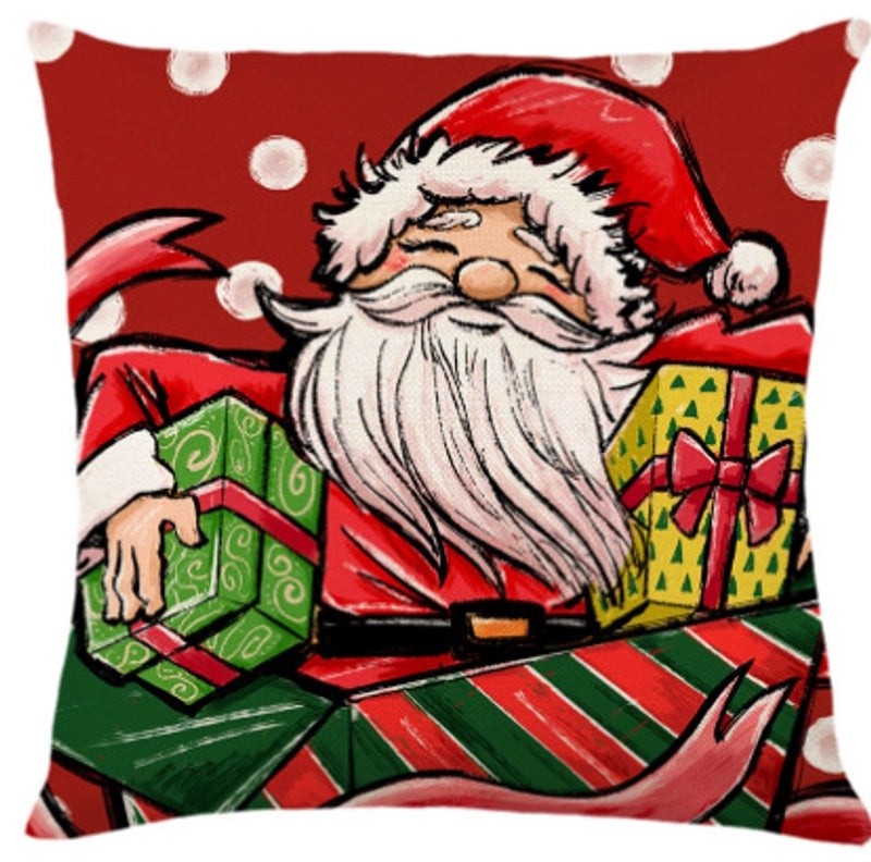 Christmas Tree Decorative Linen Pillow Covers with Festive Socks Letter Print|Home Decor Pillows