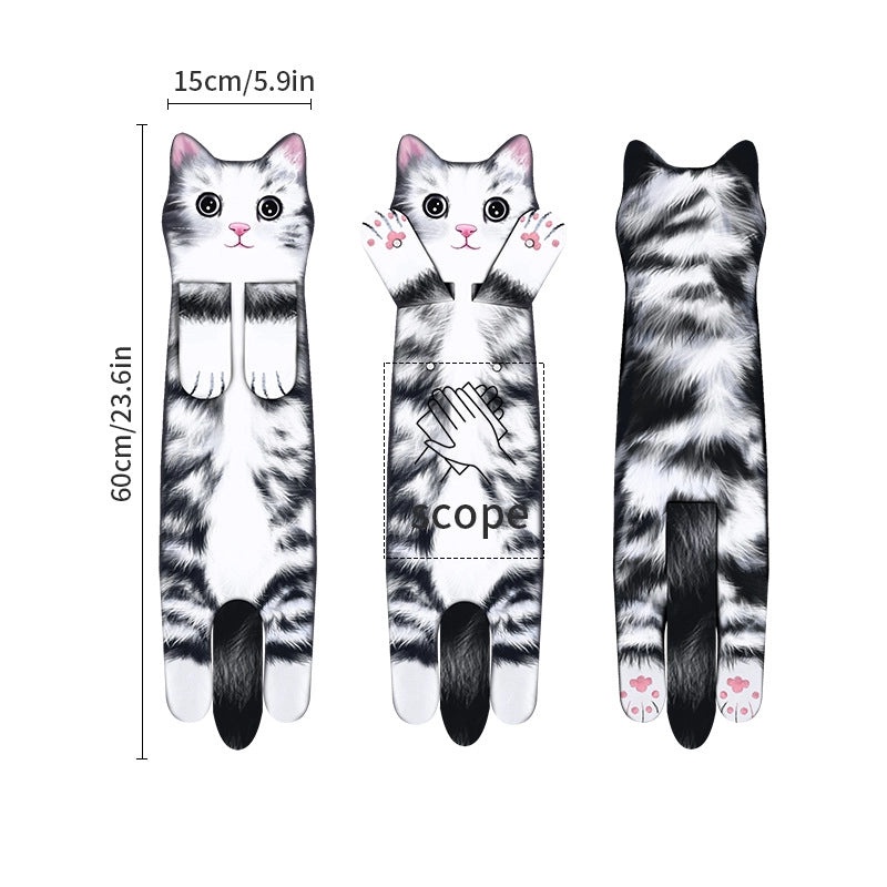 Minimalist Cat Design Microfiber Towels for Home Use|Home & Living Towels
