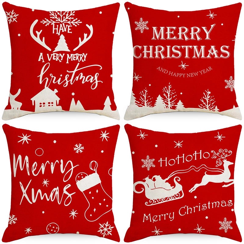 Festive Christmas Stripe Snowflake Pillow Covers | Home Decor & Living Room Accessories