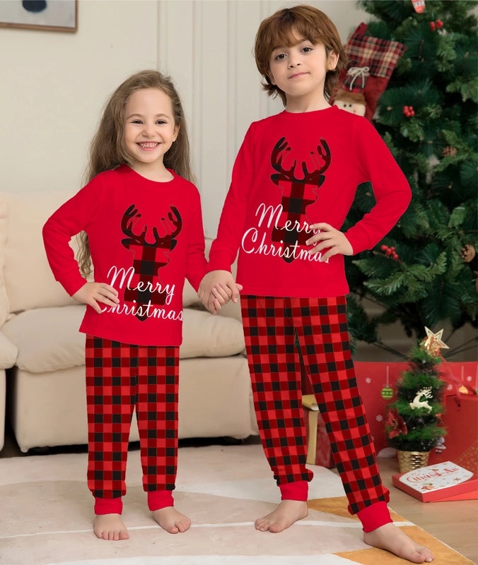 Christmas Reindeer Themed Cozy Home Pajamas|Christmas Pajamas