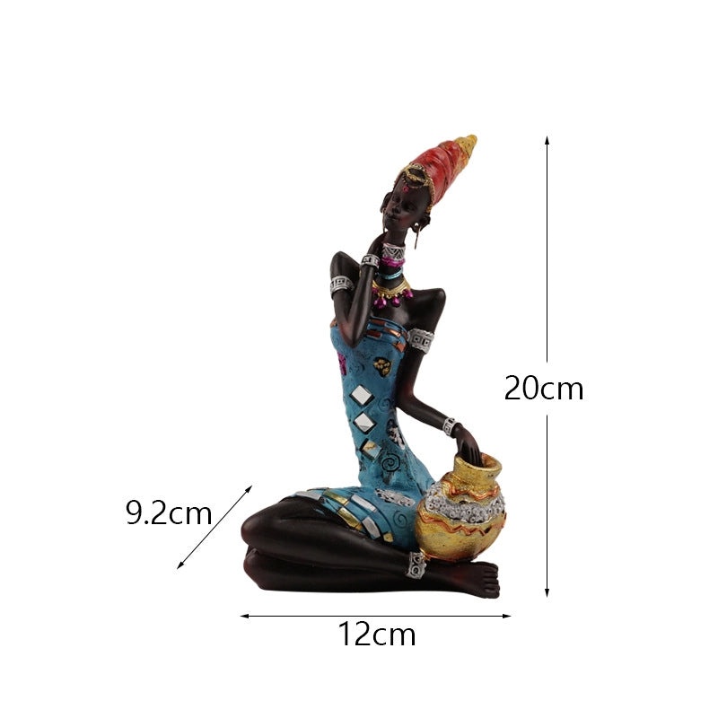 Christmas Retro African Style Human Figure Synthetic Resin Sculpture for Home Decor|Home Decor