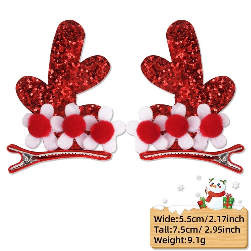 Festive Christmas Cartoon Antler Hairpin Cute Party Accessory for Holiday Celebrations|Holiday Accessories