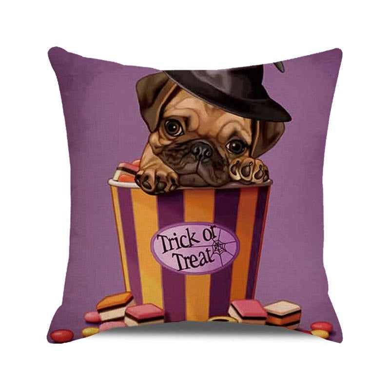 Halloween Cartoon Letter Dog Cat Plush Pillow Cushion for Couch Sofa|Home Decor