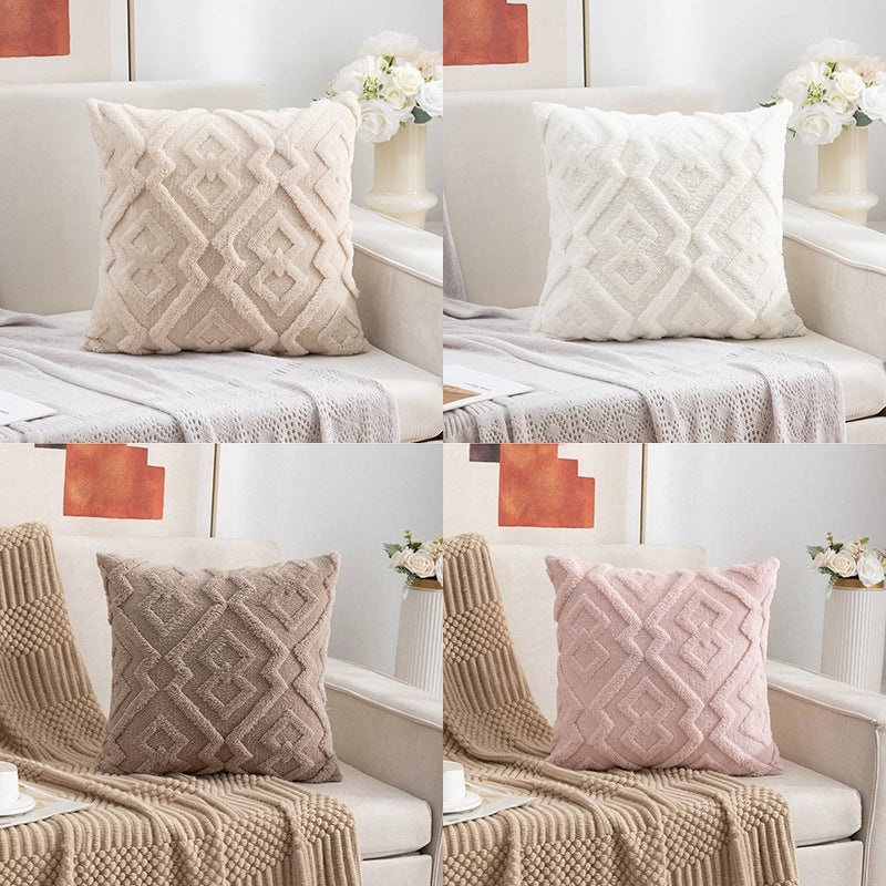 Simple Cotton Pillow Covers in Solid Colors|Home Textiles & Bedding