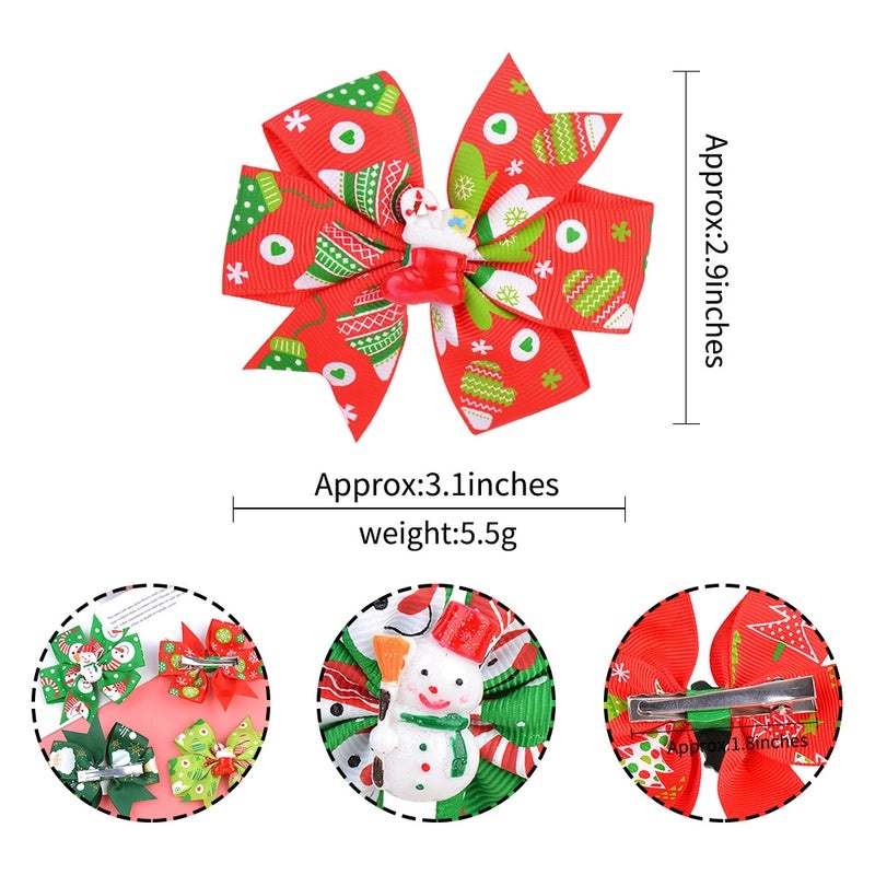 Festive Santa Claus and Snowflake Hairpin for Christmas | Holiday Hair Accessories