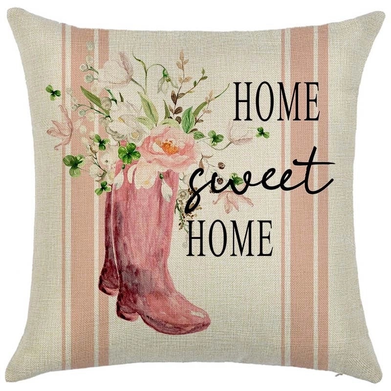 Rustic Floral Linen Pillow Covers | Home Decor & Bedding