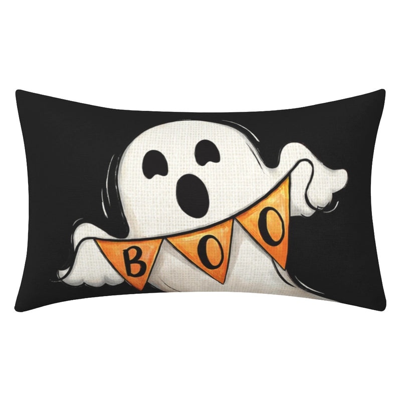 Halloween Ghost Letter Print Pillow Cover Cute Funny Polyester Case | Home Decor Pillow Covers