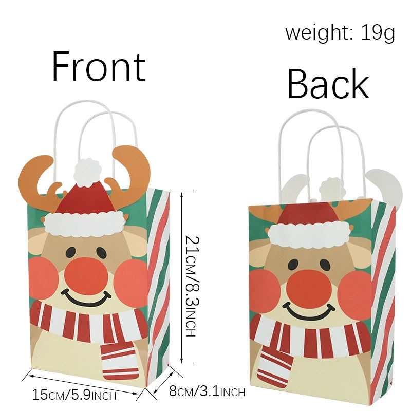 Christmas Holiday Party Gift Bags with Cute Christmas Tree, Santa Claus, and Gingerbread Designs|Holiday Party Supplies