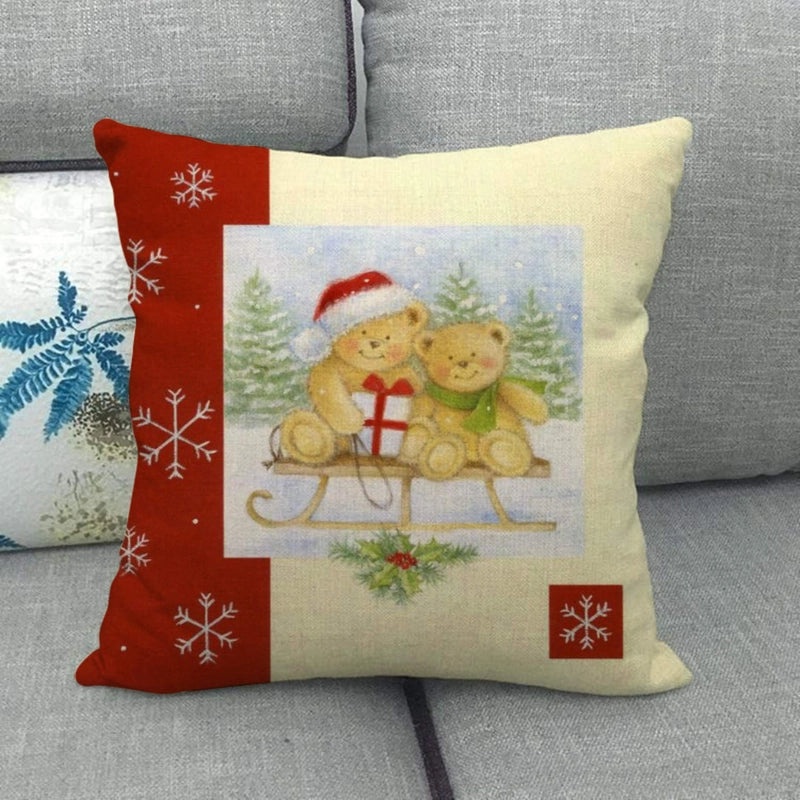 Festive Cartoon Linen Pillow Covers for Couch & Sofa|Home Decor & Pillows