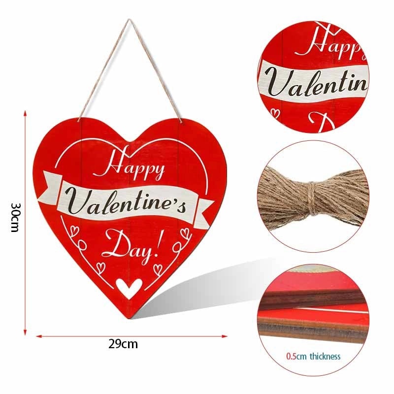 Romantic Heart-Shaped Wooden Date Ornament for Valentine’s Day | Home Decor & Seasonal Decorations