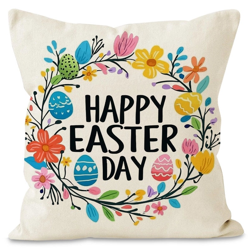 Easter Bunny Linen Pillow Covers for Couch & Sofa Decor|Home Decor & Pillows