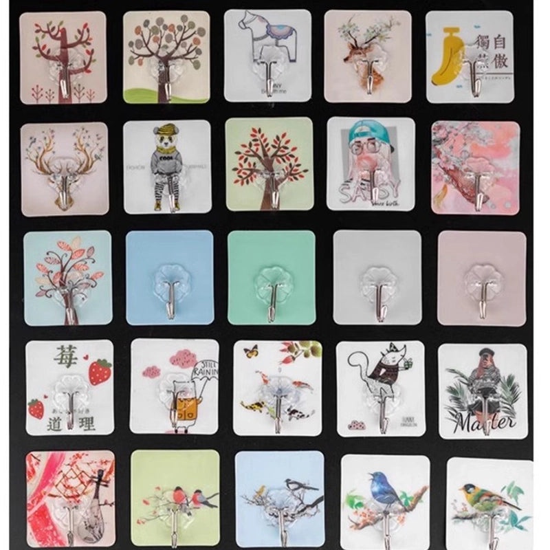 Strong Transparent Adhesive Hook Punch-Free Seamless Load-Bearing Kitchen Hook | Home Organization