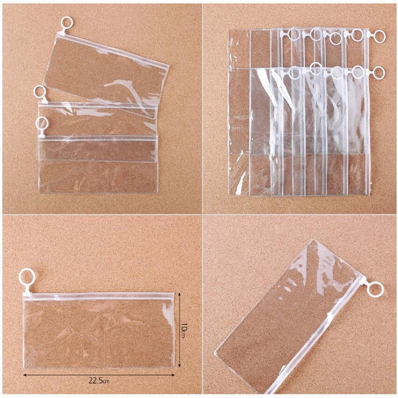 Transparent PVC Zipper Bag for Stationery Soft Packaging Lightweight Durable | Stationery Bags