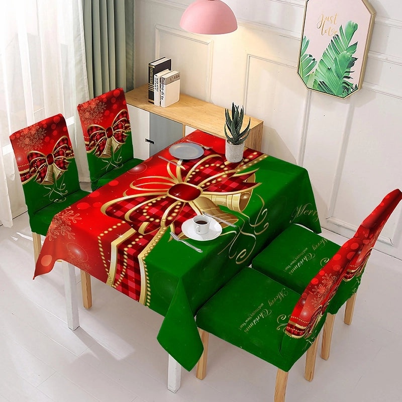 Festive Christmas Snowman Cartoon Blended Fabric Tablecloth and Chair Covers|Home Decor & Party Supplies