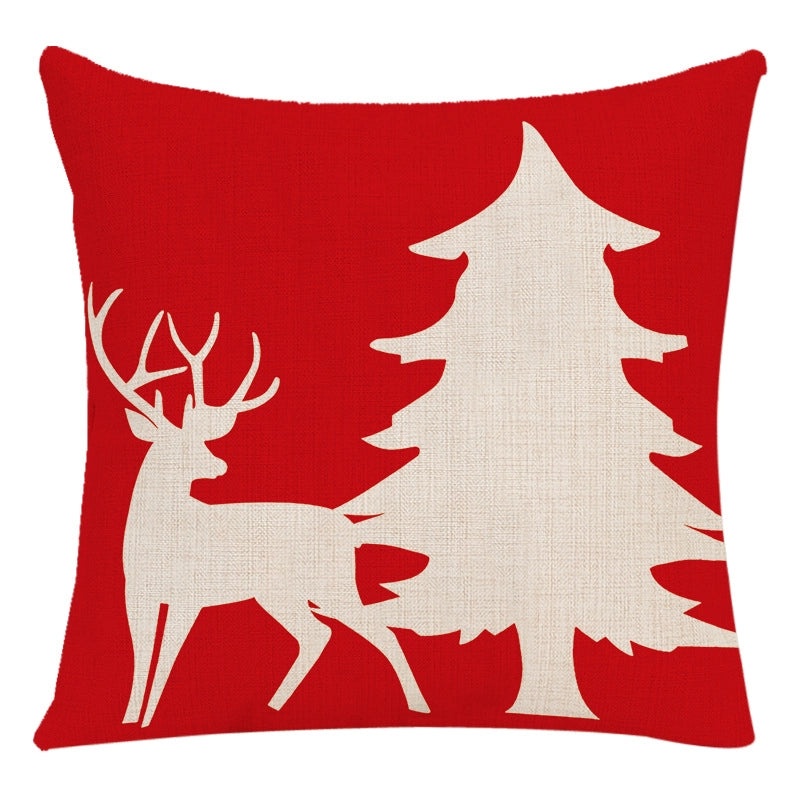 Cozy Letter Snowman and Elk Pattern Chemical Fiber Pillow Covers|Home Decor Pillows