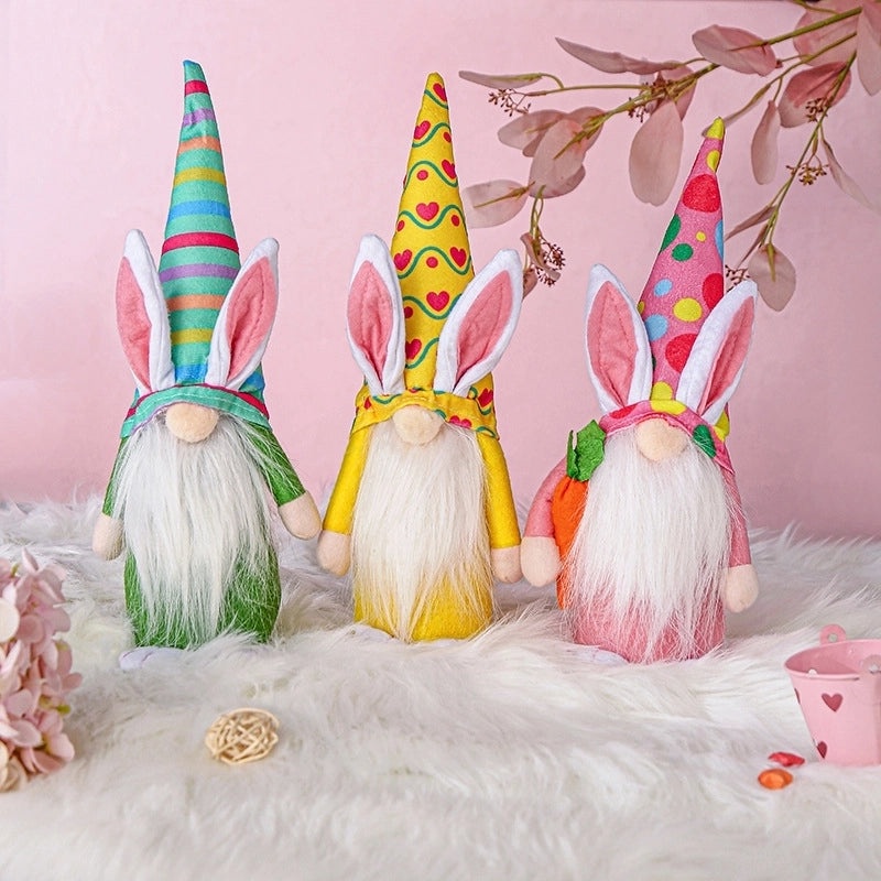 Colorful Easter Bunny Hat Gnome Doll Ornament|Home Decor & Seasonal Decorations