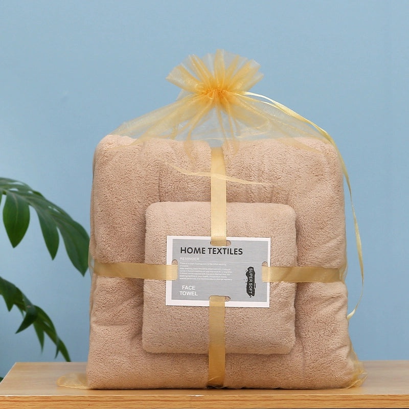 Soft Absorbent Adult & Baby Bath Towels Non-Cotton Coral Fleece Set for Boys and Girls|Home & Bath Textiles