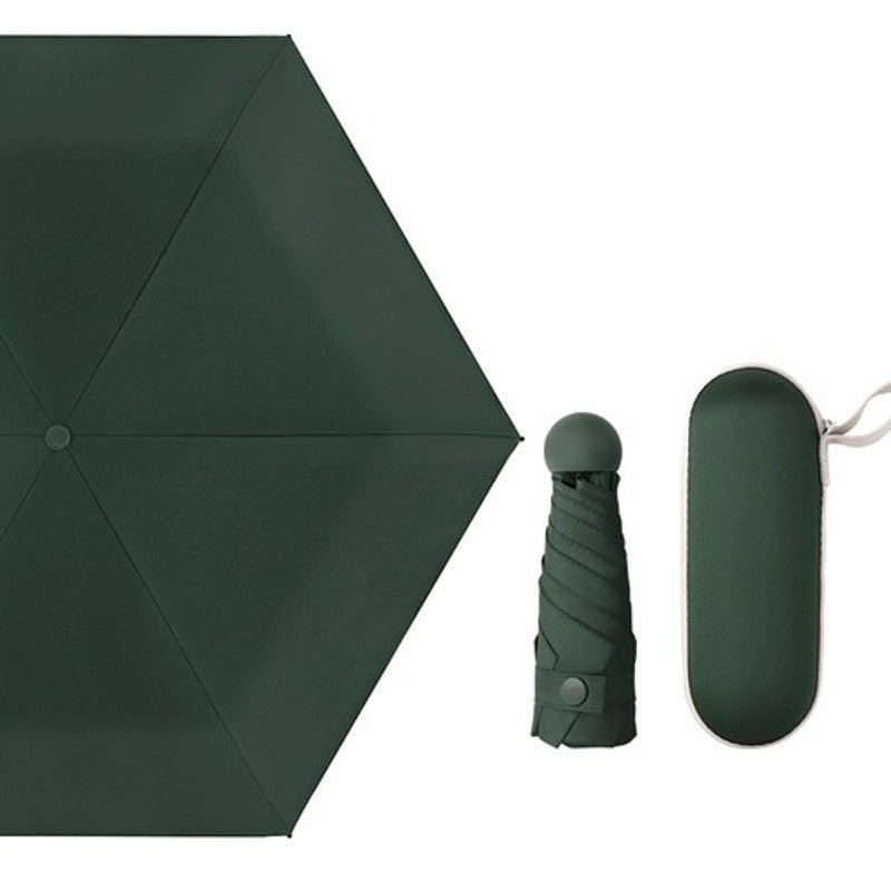 Mini Five-Fold Compact Umbrella | Portable Sun Shade Pocket Umbrella for Sun Protection with Custom Logo | Gifts & Promotional Products