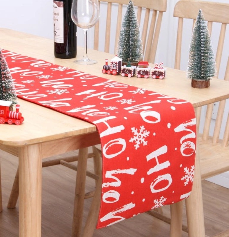 Christmas Holiday Table Runner and Chair Covers with Santa Claus, Snowman Design | Home Decor & Party Supplies