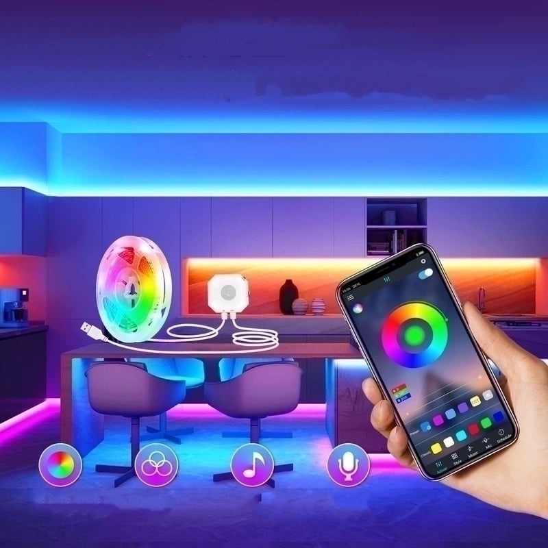 Casual Solid Color Synthetic Indoor LED Strip Lights|Home Decor Lighting