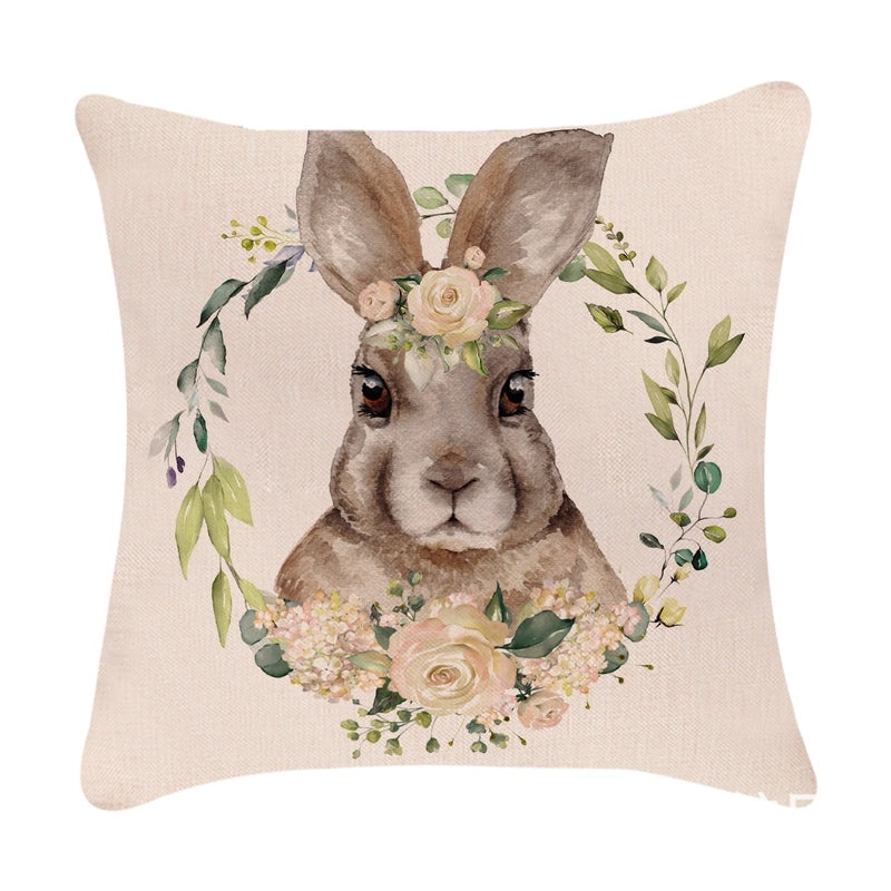 Minimalist Easter Rabbit Linen Pillow Covers for Couch and Sofa Decor | Home Decor Accessories