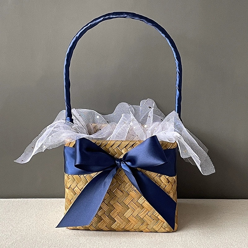 Pastoral Solid Color Wicker Straw Handbag Chic Bohemian Style|Women's Accessories Bags & Purses