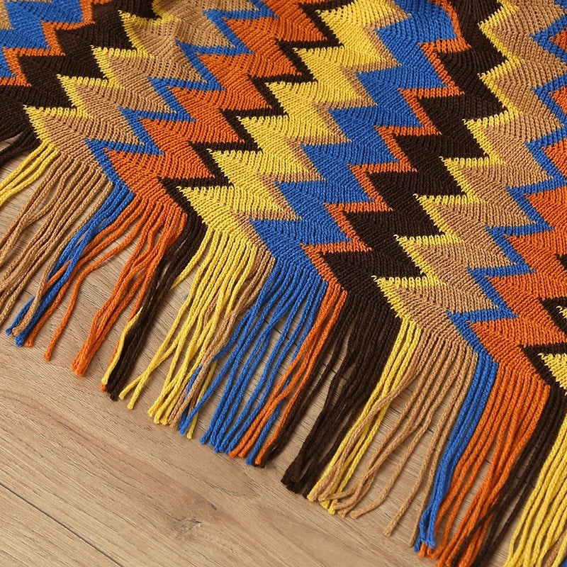 Bohemian Tassel Knit Sofa Throw Blanket Office Nap Bed End Cover Hotel Homestay Cozy Decor|Home Textiles