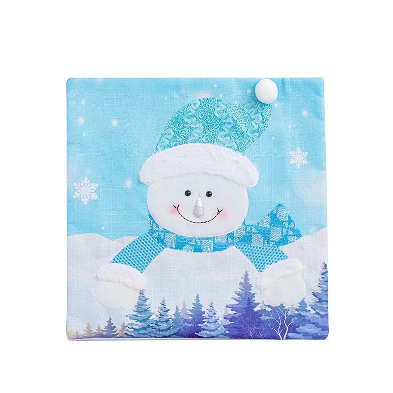 Luminous Santa and Snowman Hugging Christmas Pillowcase | Holiday Home Decor