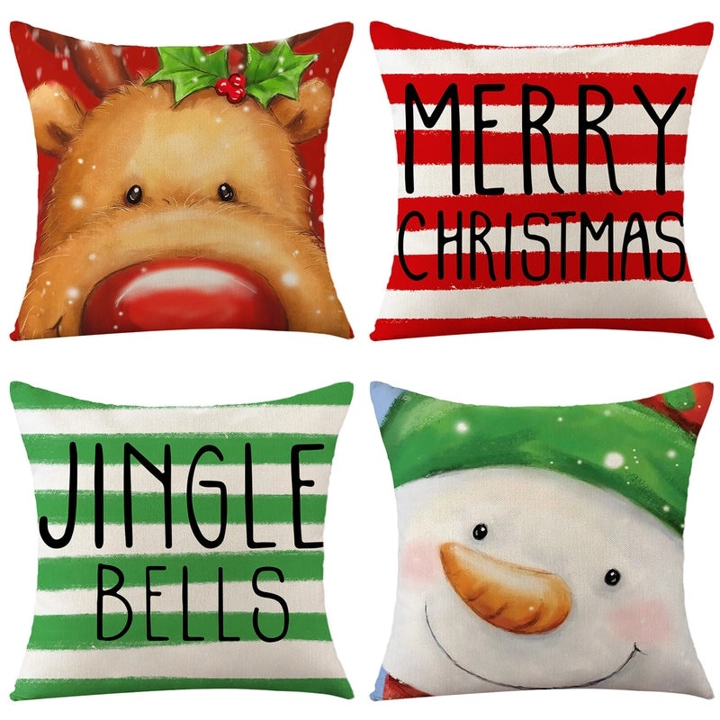 Christmas Holiday Pillow Cover Set for Sofa Home Decor|Home Decor & Living Room Accessories