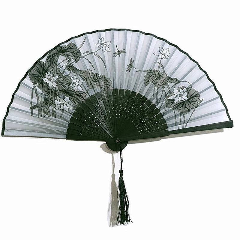 Elegant Chinoiserie Floral Bamboo Fans with Classic Heating Design | Home Decor Fans