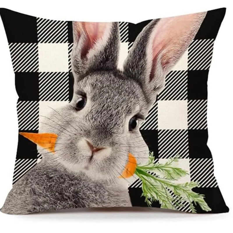 Cute Easter Rabbit Linen Pillow Covers for Couch Sofa Decor | Home Decor Bedding & Pillows