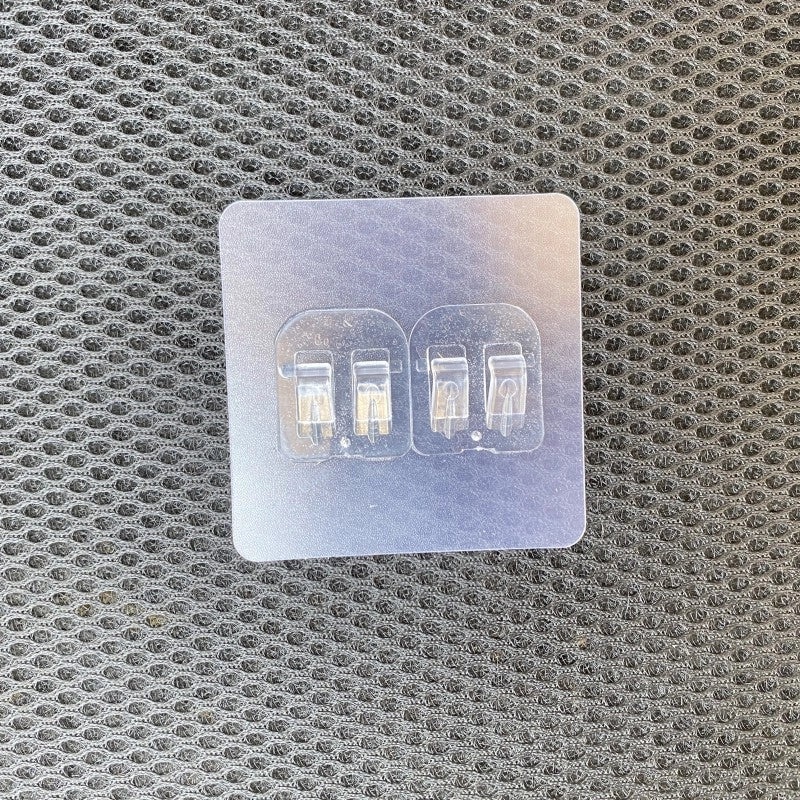 Transparent Seamless Sticky Hook Strong Adhesive Non-Permanent Plastic Hanger for Bathroom Kitchen|Home Organization Accessories