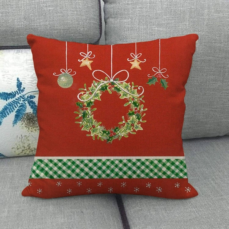 Festive Cartoon Linen Pillow Covers for Couch & Sofa|Home Decor & Pillows