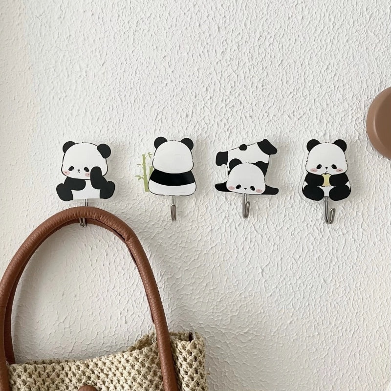 Panda Door Hook Cute Acrylic Wall Hook Punch-Free Traceless Bathroom Rack | Home & Kitchen Accessories