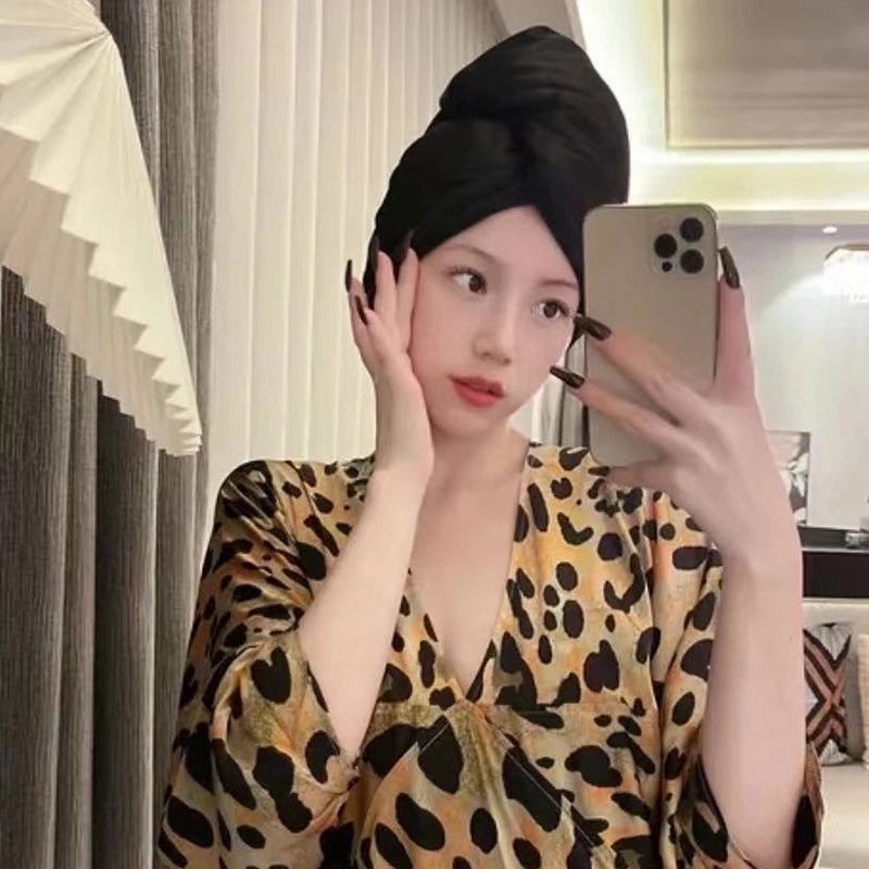 Solid Color Soft Faux Silk Hair Drying Cap for Everyday Use|Hair Care Accessories