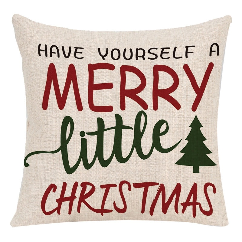 Cozy Letter Snowman and Elk Pattern Chemical Fiber Pillow Covers|Home Decor Pillows